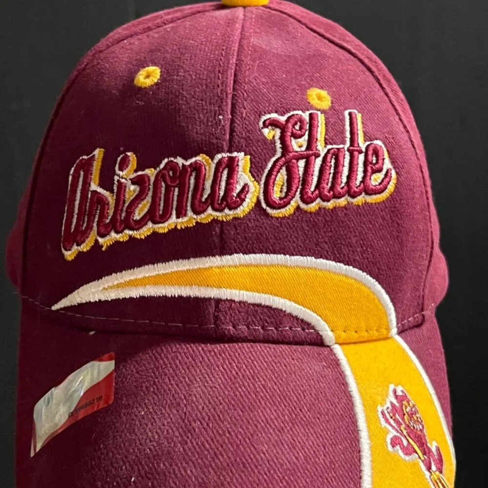 ASU Arizon State Red Devils NCAA Youth Maroon Gold Adjustable‎ Hat (GS2)